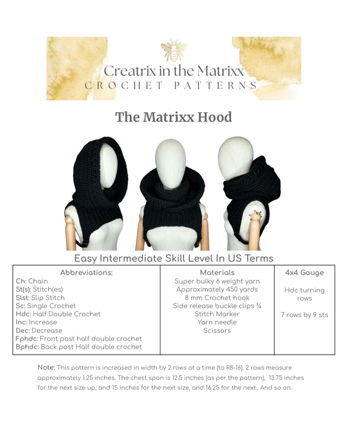 Matrixx Hood Crochet Pattern — Hooded Cowl