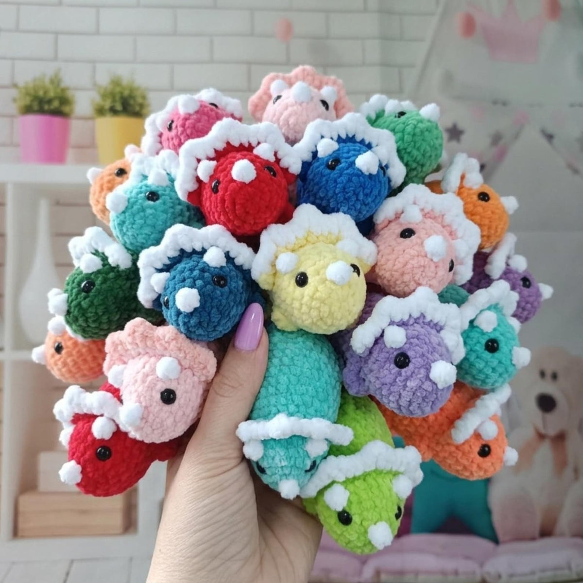 No-Sew Triceratops Crochet Pattern