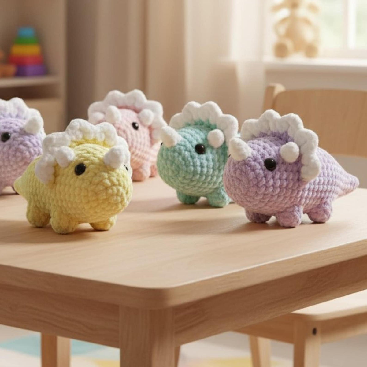 No-Sew Triceratops Crochet Pattern