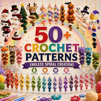 50+ Holiday Crochet Spiral Ornament Pattern Bundle