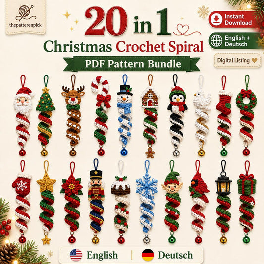 20-in-1 Christmas Crochet Spiral Pattern Bundle