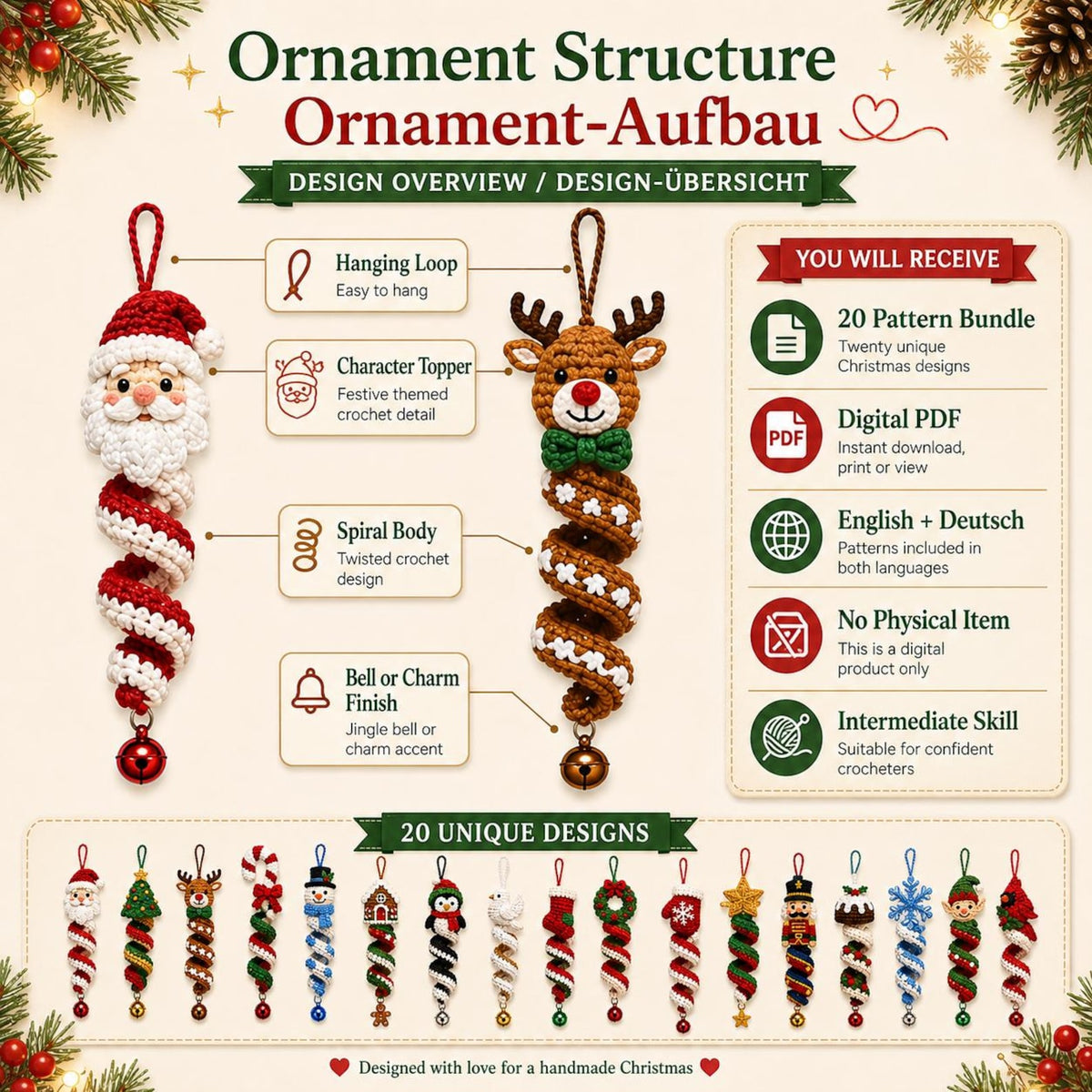 20-in-1 Christmas Crochet Spiral Pattern Bundle
