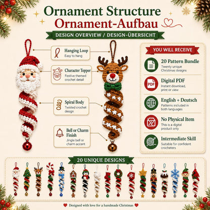 20-in-1 Christmas Crochet Spiral Pattern Bundle