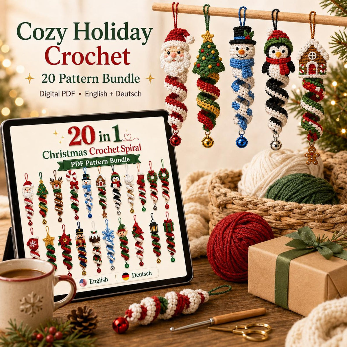 20-in-1 Christmas Crochet Spiral Pattern Bundle