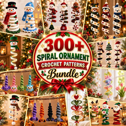 300+ Halloween & Christmas Crochet Spiral Pattern Bundle