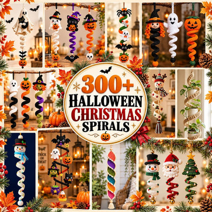 300+ Halloween & Christmas Crochet Spiral Pattern Bundle