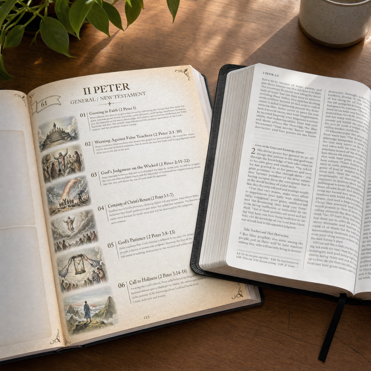 The Bible Made Simple next to your Bible